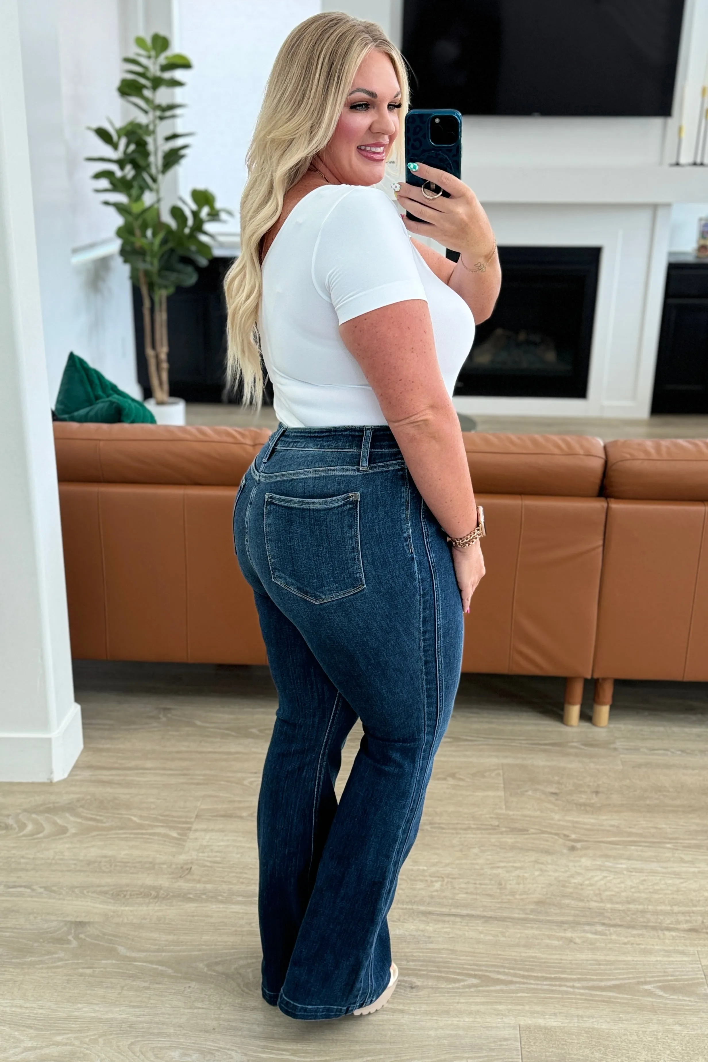Mavis High Rise Side Seam Detail Flare Jeans by Judy Blue