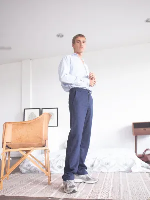 Men's high waisted wide leg trouser