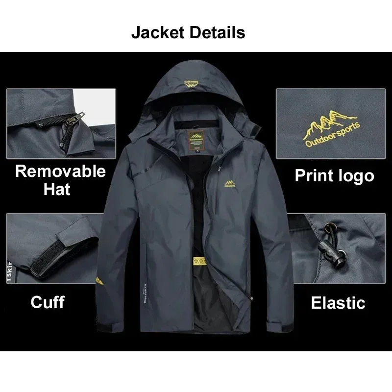 Men's Jackets 2024 NEW Spring Autumn Casual Men Outwear Raincoat Waterproof Hooded Coats Male Breathable WorkJackets 4XL