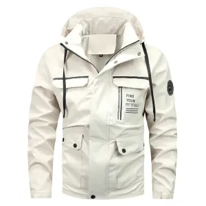 Men's stormcoat 2024 Spring and Autumn Solid Colour Mountain System Outdoor Mountaineering Work Coat Men's Waterproof Jacket