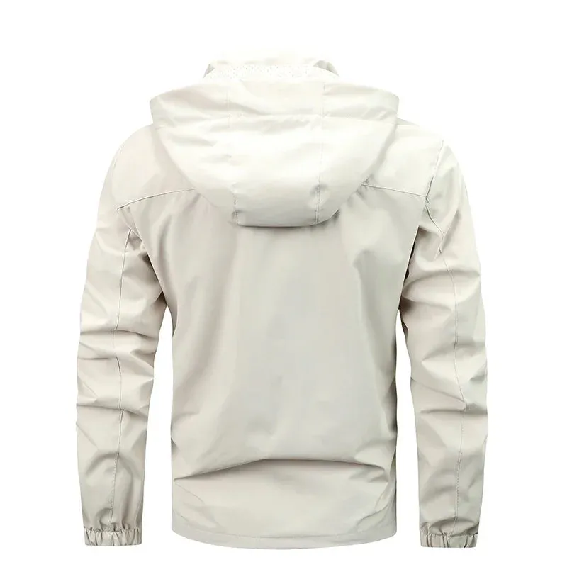 Men's stormcoat 2024 Spring and Autumn Solid Colour Mountain System Outdoor Mountaineering Work Coat Men's Waterproof Jacket