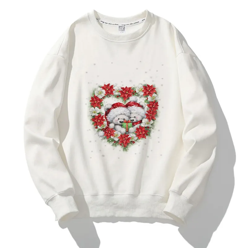 Merry Christmas O-Neck White Sweater K