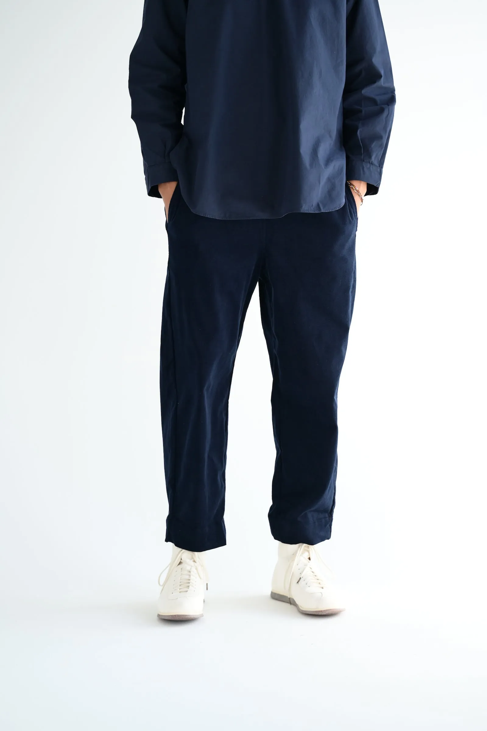 Micro Cord Trousers in Navy