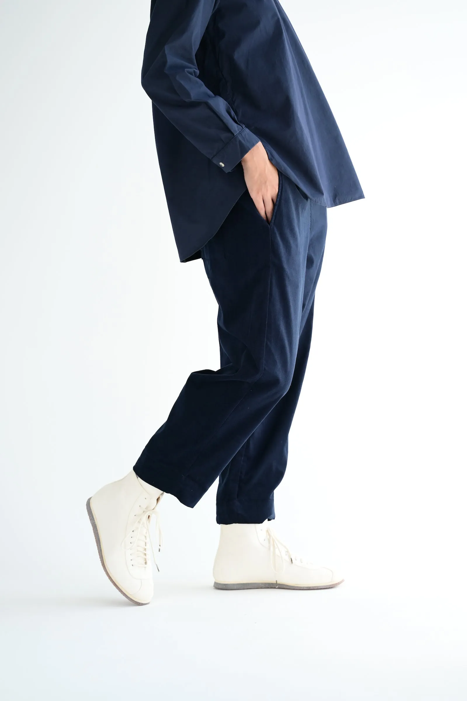 Micro Cord Trousers in Navy