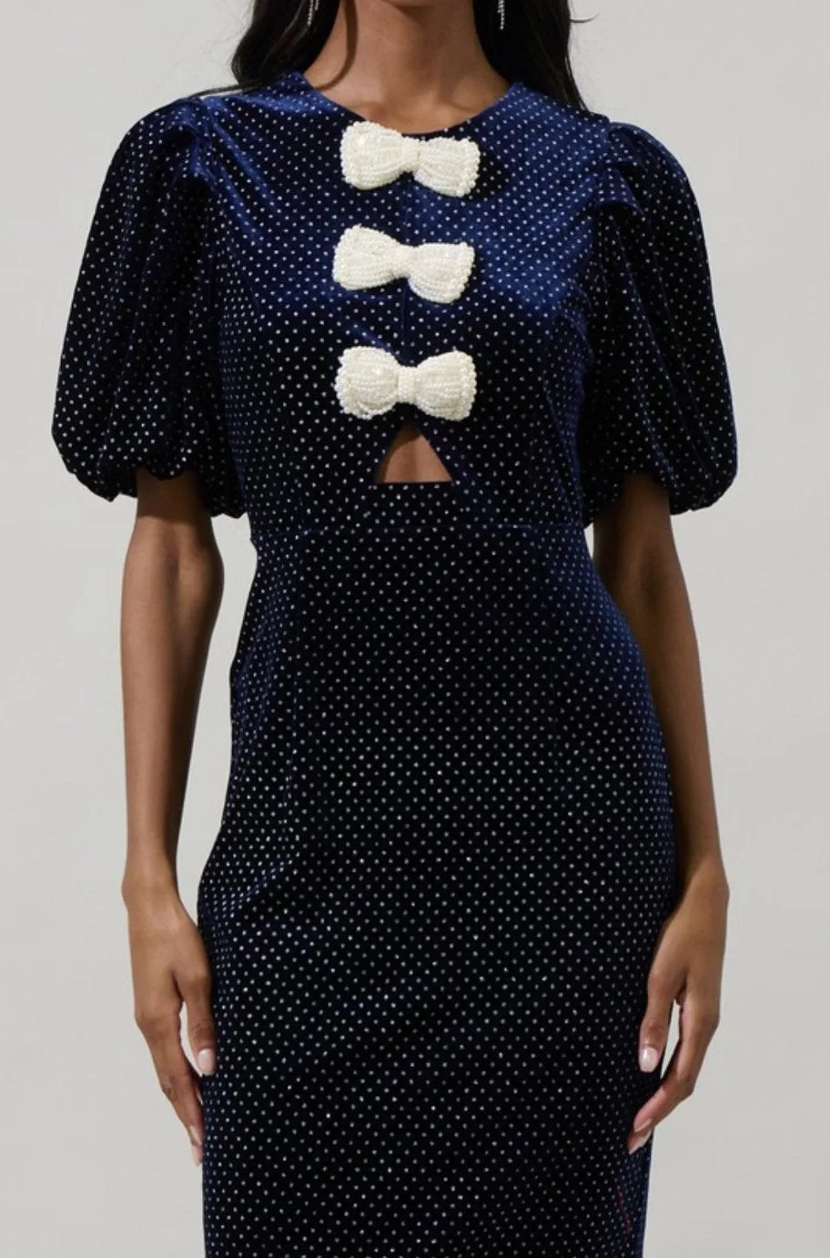 Mila Polka Dot Navy Dress