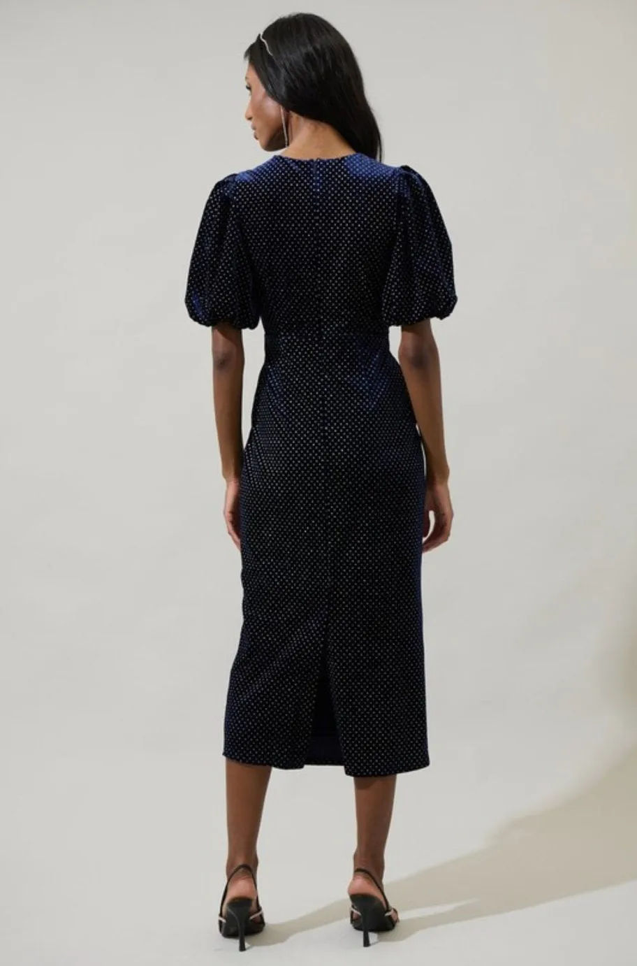 Mila Polka Dot Navy Dress