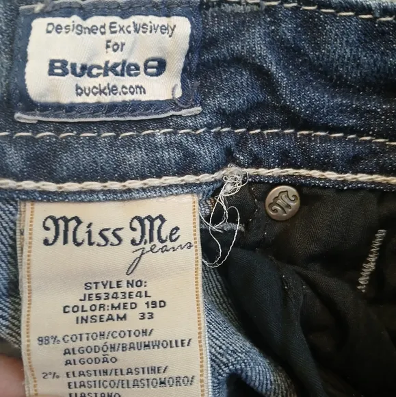 Miss Me Mid-Rise Embellished Easy Bootcut Denim Jeans Women's Size 26