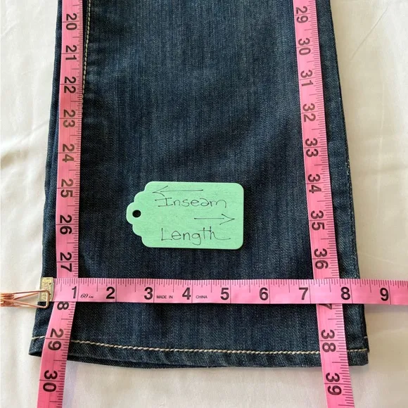 Monarchy Atelier Distressed Embroidered Stitching Bootcut Denim Jeans Size 29