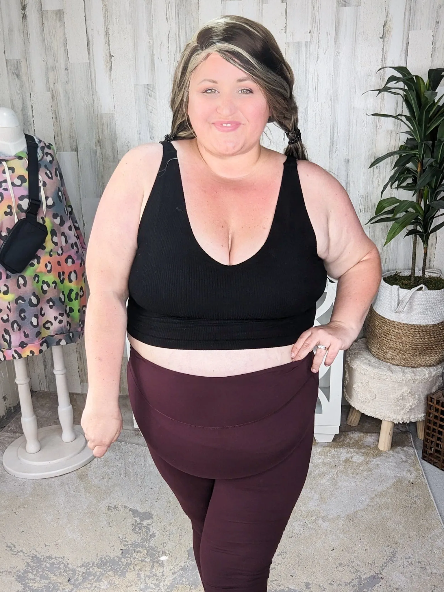 Monica Ribbed Brami w/Built In Bra (3 colors)