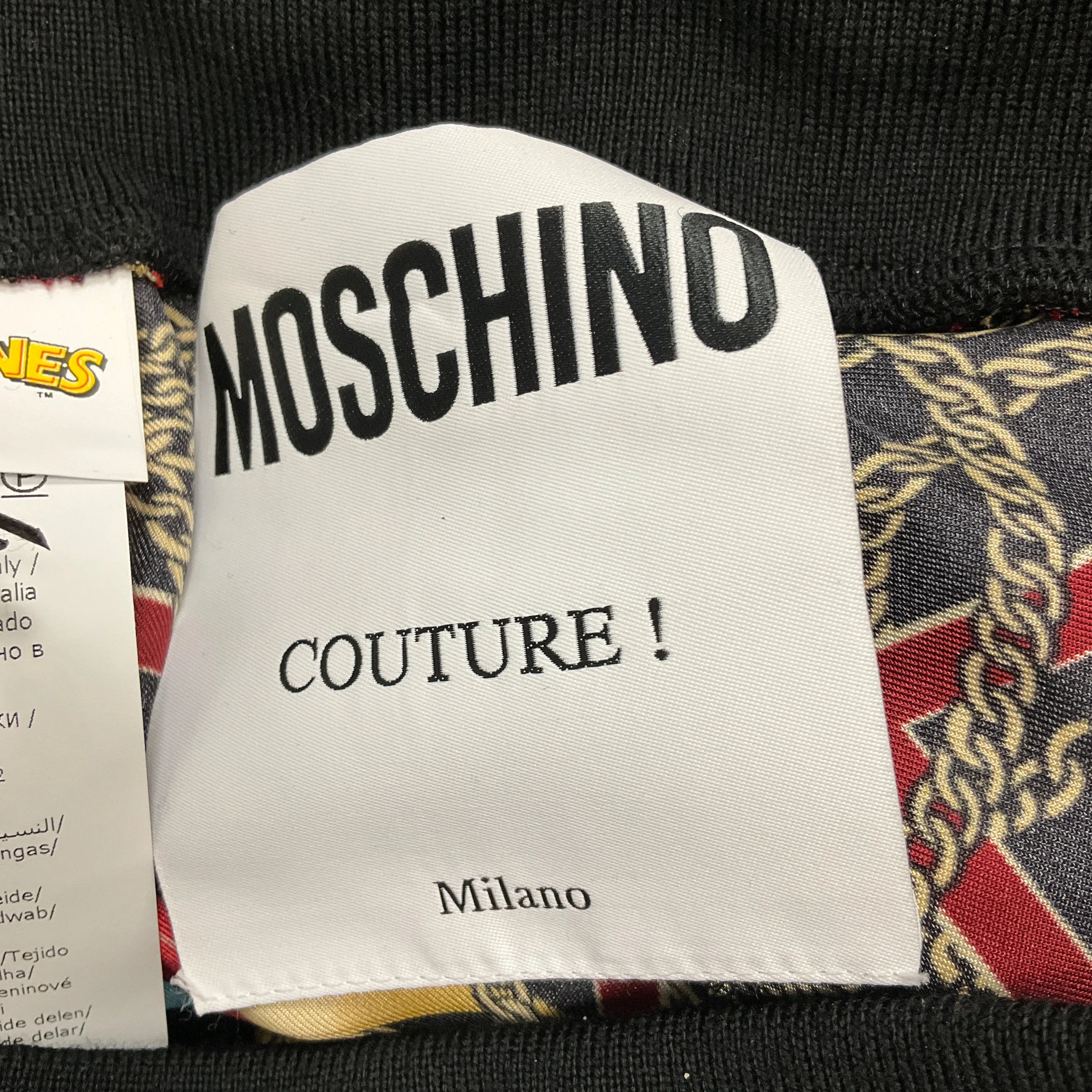 Moschino Red / Gold / Black Multi 2022 Looney Tunes Print Silk Pants