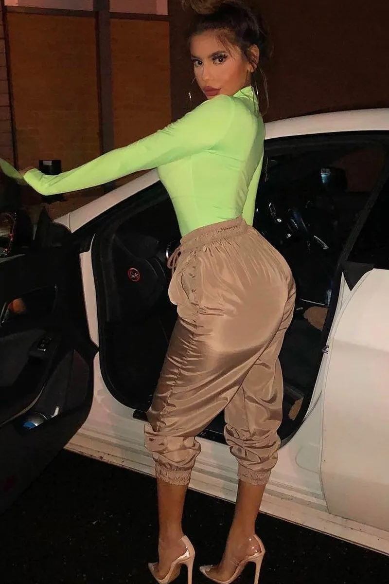 Neon Green Slinky Bodysuit - Allison