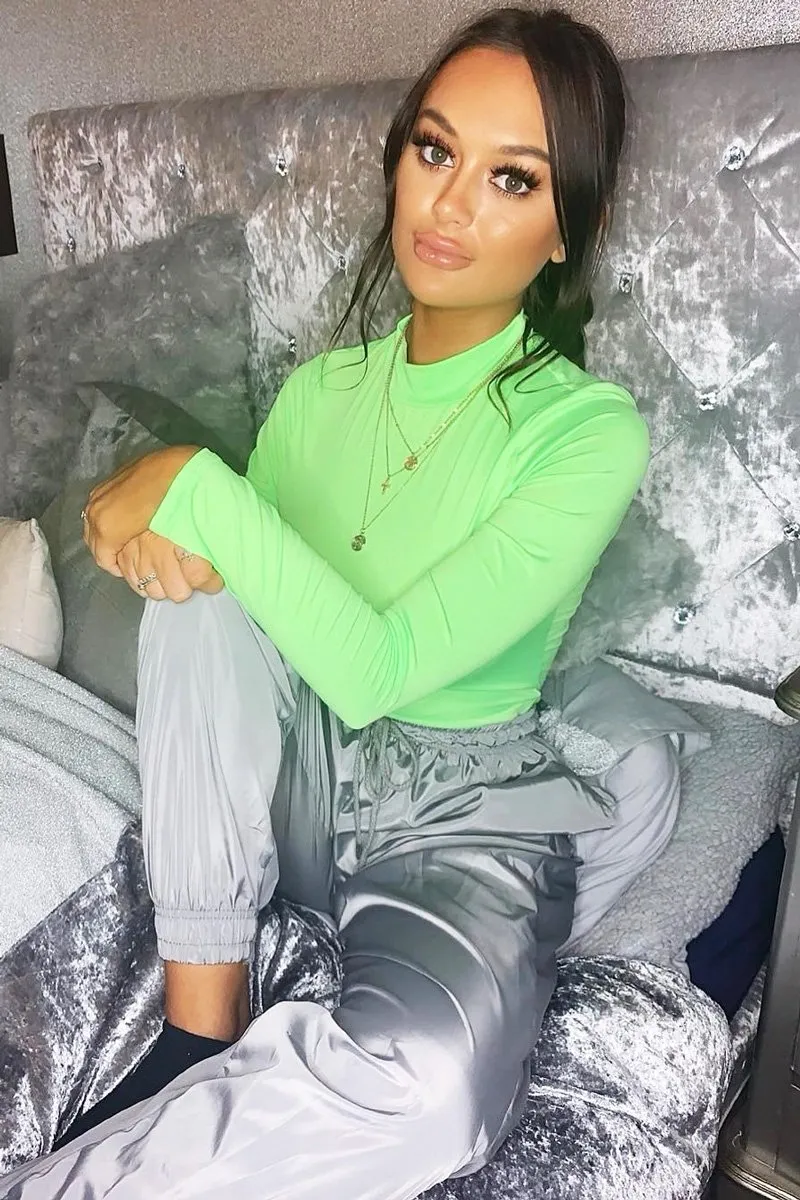 Neon Green Slinky Bodysuit - Allison