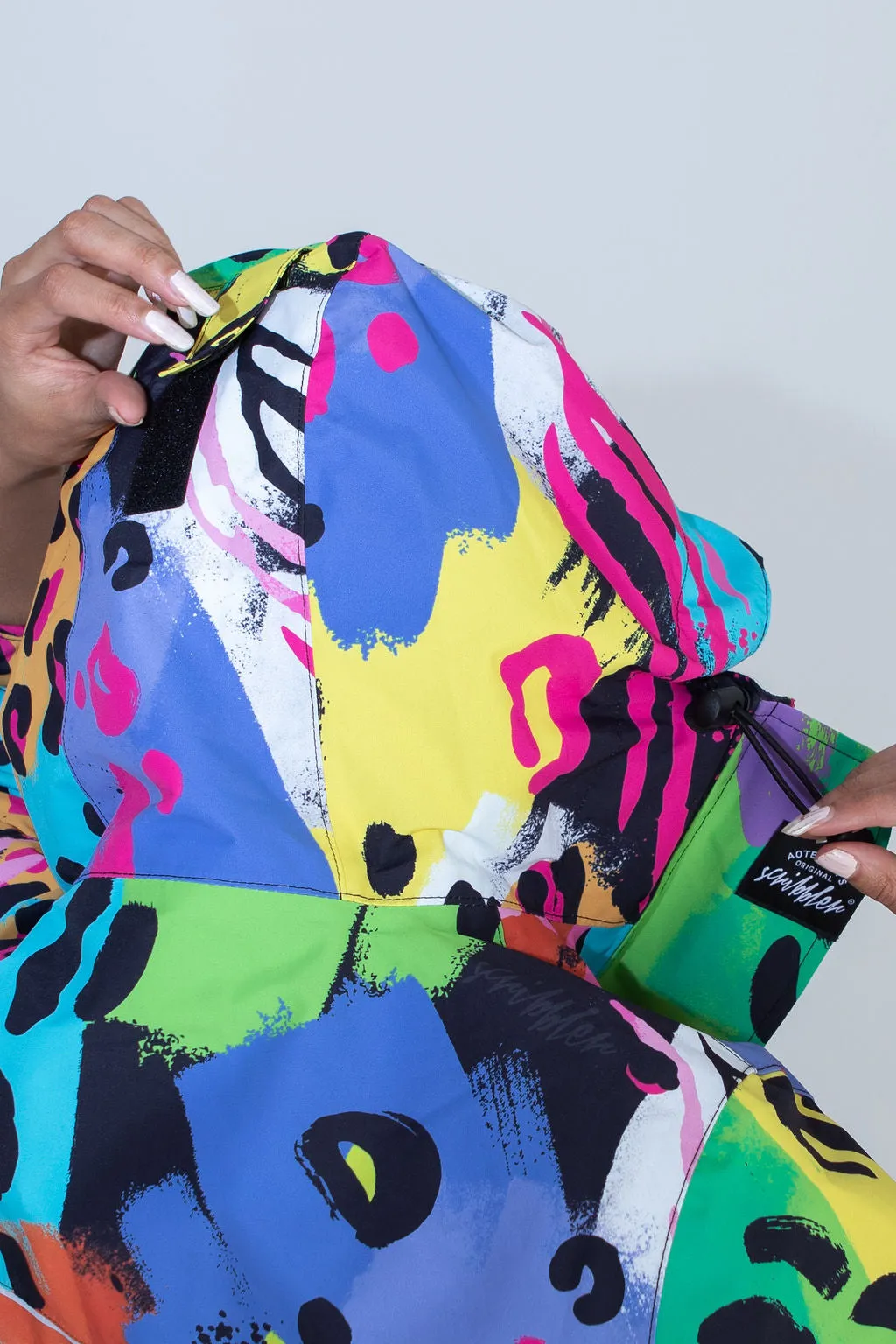 Neon safari mesh-lined parka