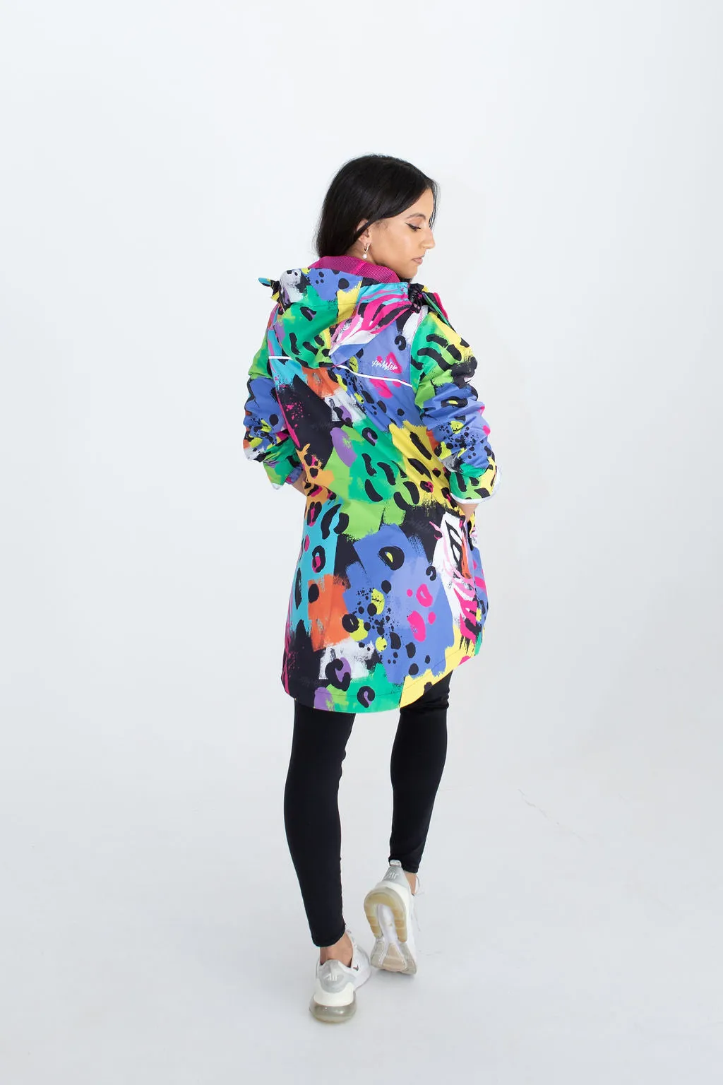 Neon safari mesh-lined parka