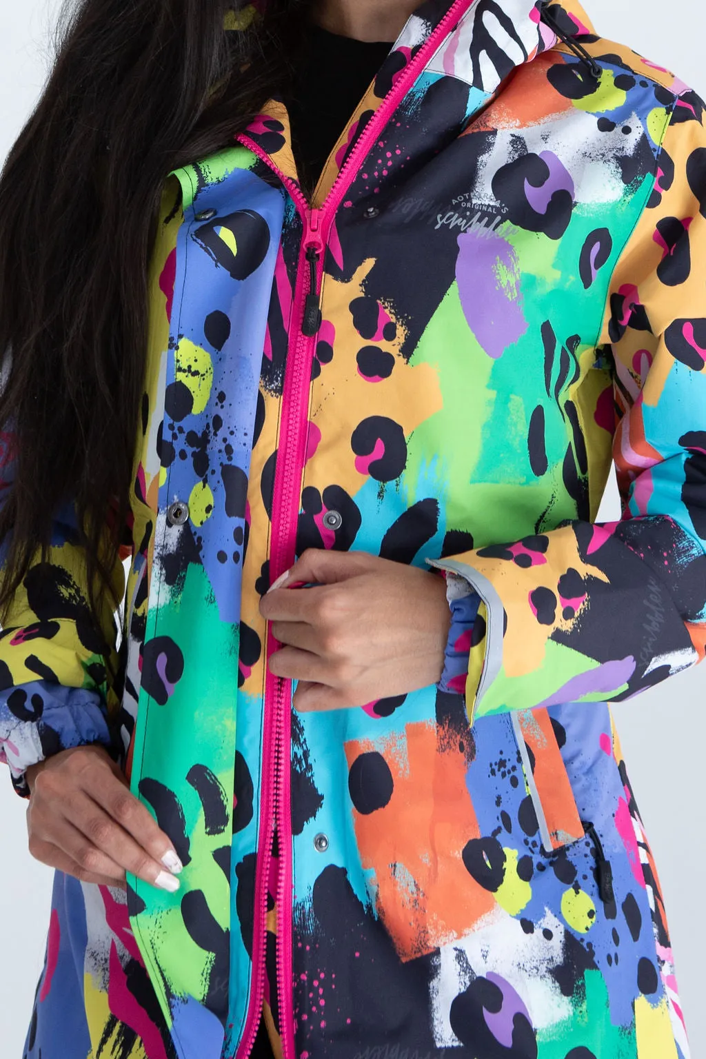 Neon safari mesh-lined parka