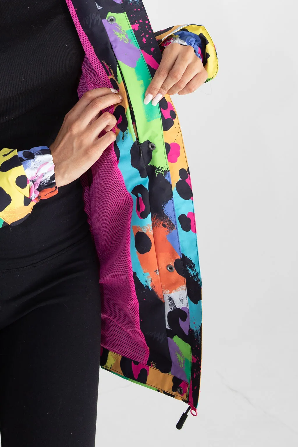 Neon safari mesh-lined parka