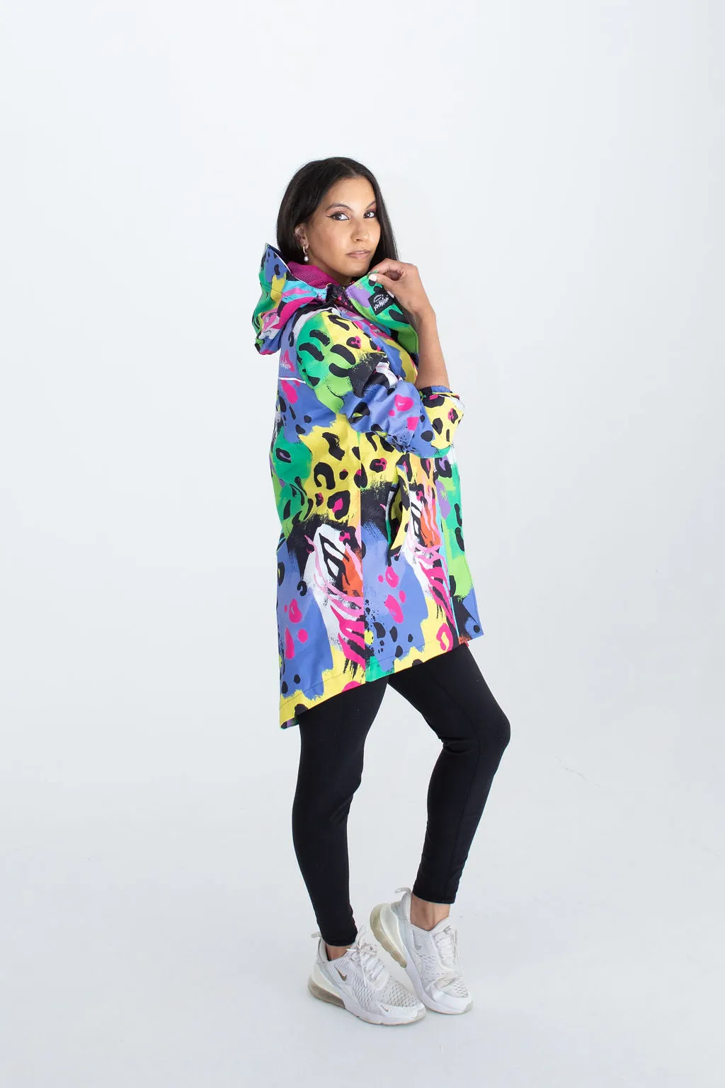 Neon safari mesh-lined parka