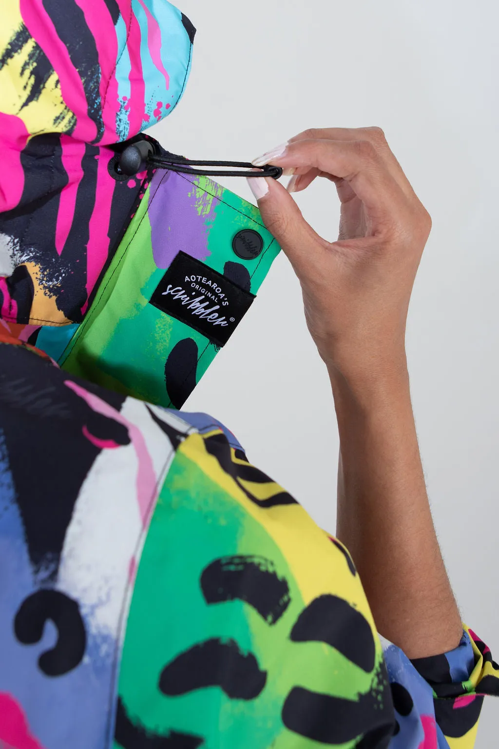 Neon safari mesh-lined parka