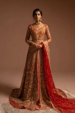 Net Embroidered Long Maxi for Wedding #Y6146