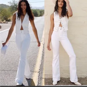 NEW Free People Jayde Flare Jeans White Size 29