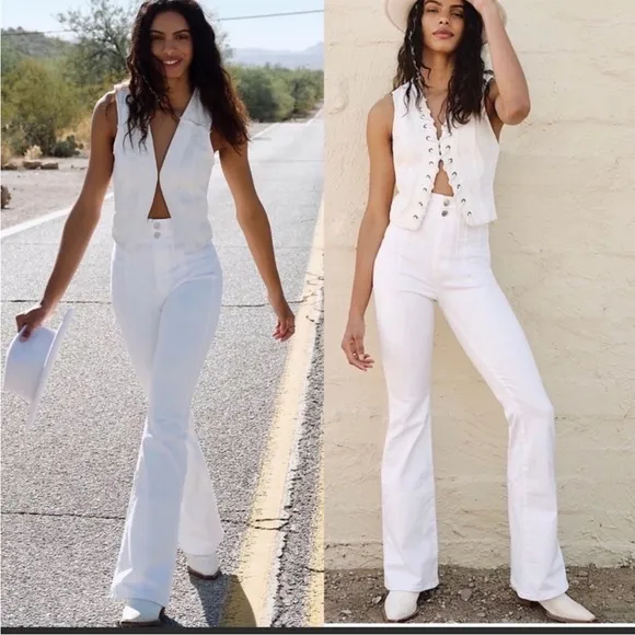 NEW Free People Jayde Flare Jeans White Size 29