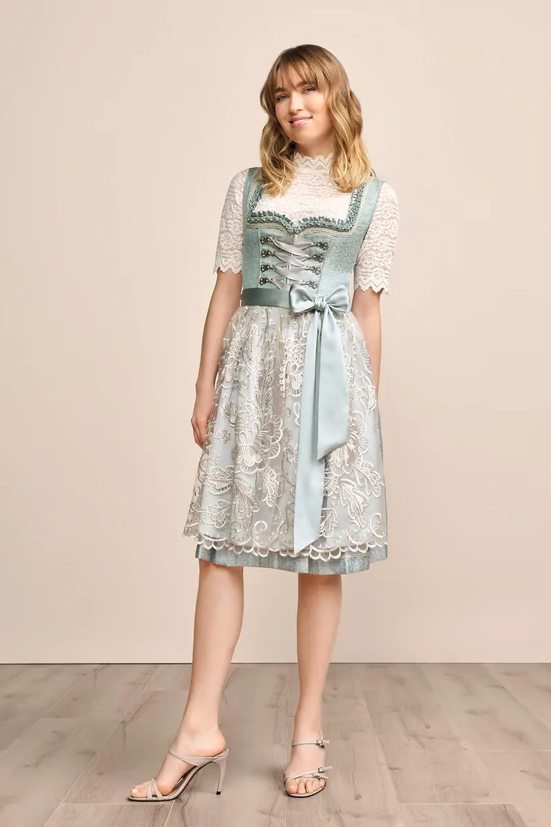 (new) Kruger Midi Dirndl 2pcs. 60cm "Lilinoe" turquoise