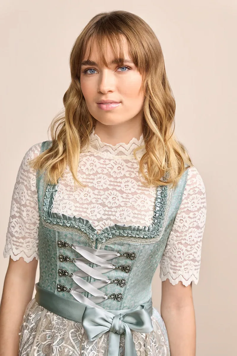 (new) Kruger Midi Dirndl 2pcs. 60cm "Lilinoe" turquoise