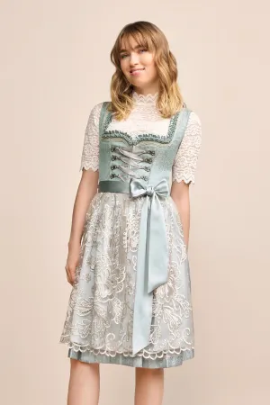 (new) Kruger Midi Dirndl 2pcs. 60cm "Lilinoe" turquoise