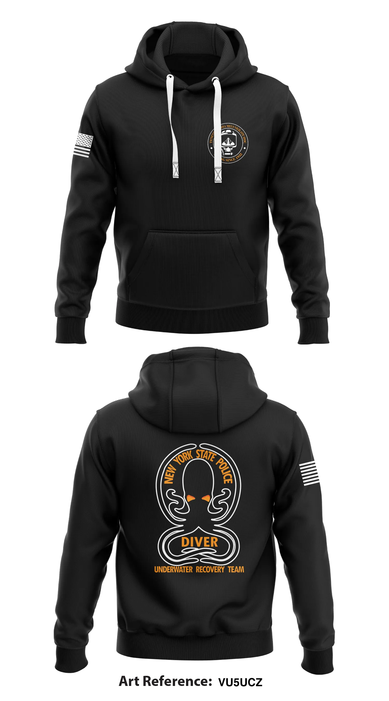 New York State Police Underwater Recovery Team Store 1  Core Men's Hooded Performance Sweatshirt - vU5UcZ