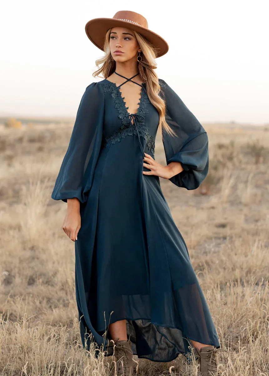 Niobe Dress in Deep Ocean