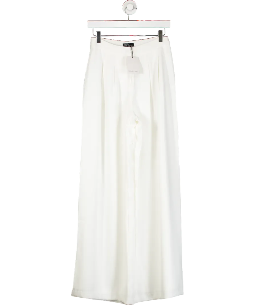 Nobody's Child White Wide Leg Viera Bridal Trousers UK 6