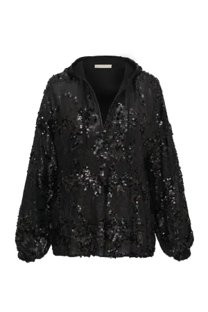 Now 60% OFF - Lexi Sequin Pull Over Hoodie Top