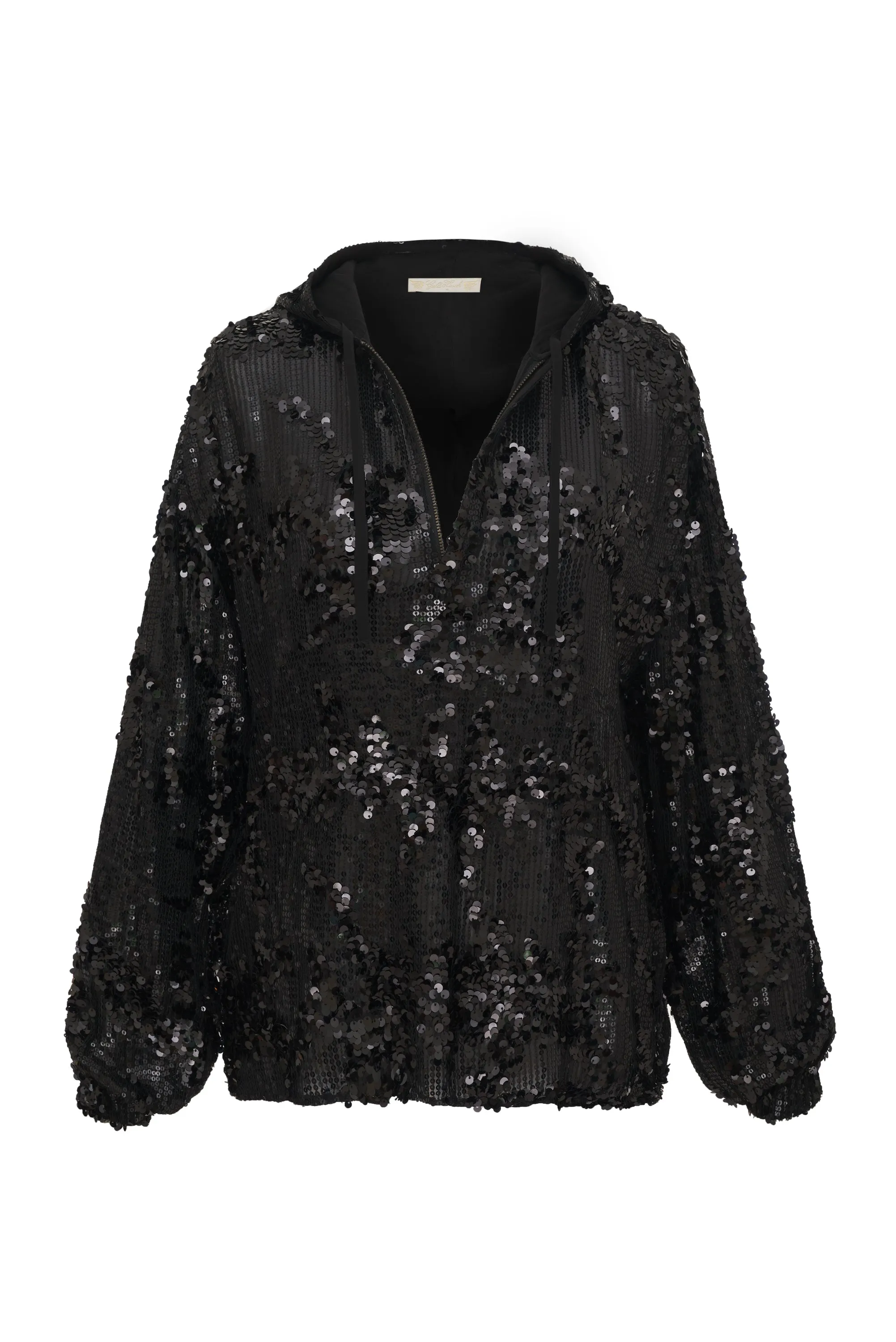 Now 60% OFF - Lexi Sequin Pull Over Hoodie Top