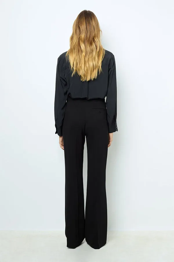 NUALA NAVY WIDE LEGGED TROUSERS