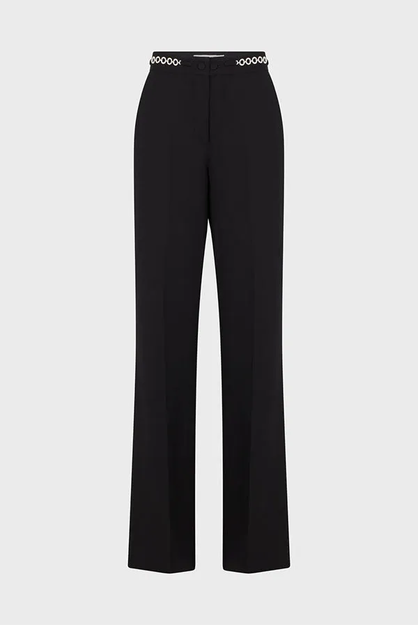 NUALA NAVY WIDE LEGGED TROUSERS