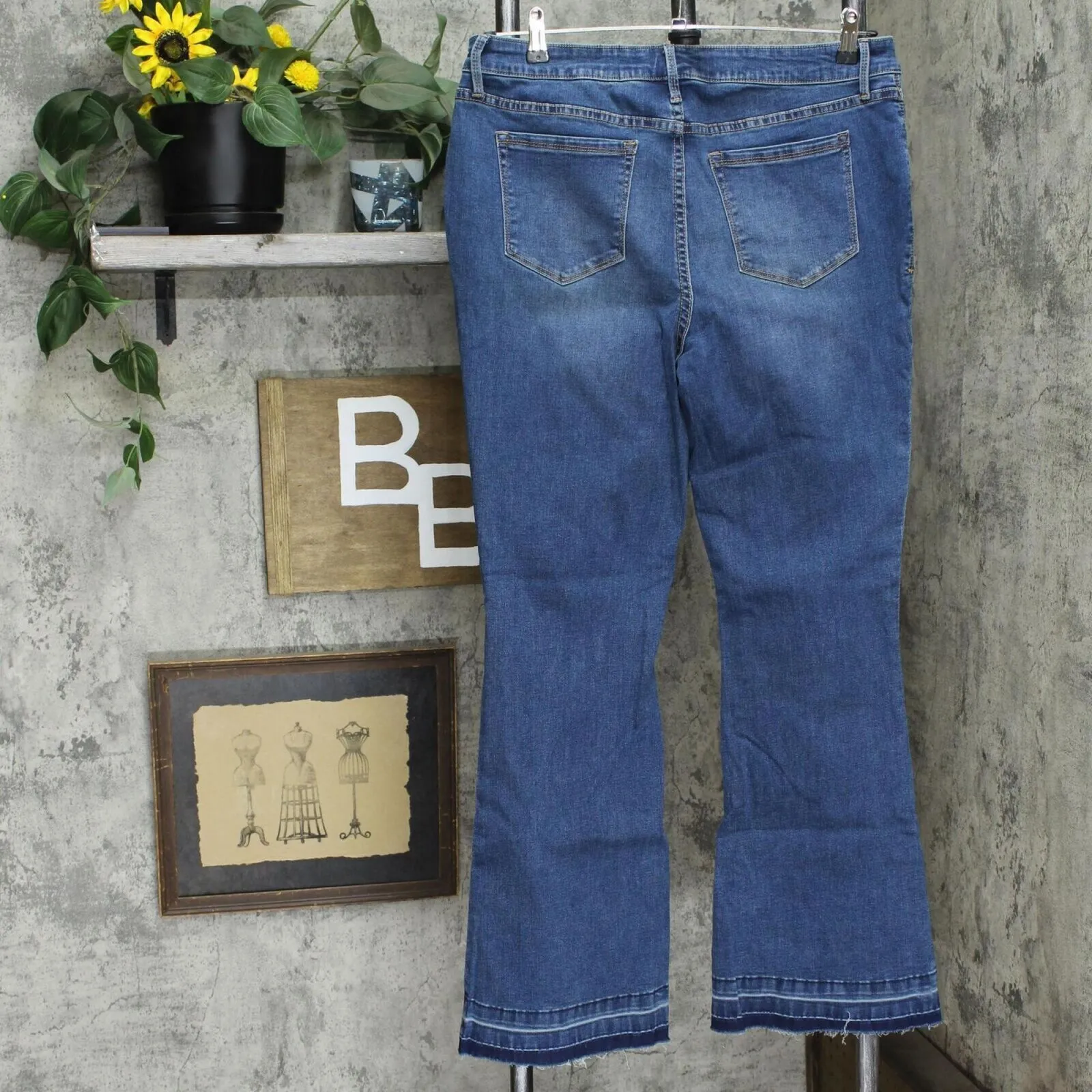 NWT Colleen Lopez Women's Released Hem Flare Jeans. 695851