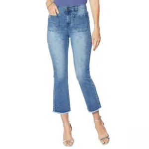 NWT DG2 By Diane Gilman Classic Stretch Star Needle Punch Cropped Jean. 728489 6