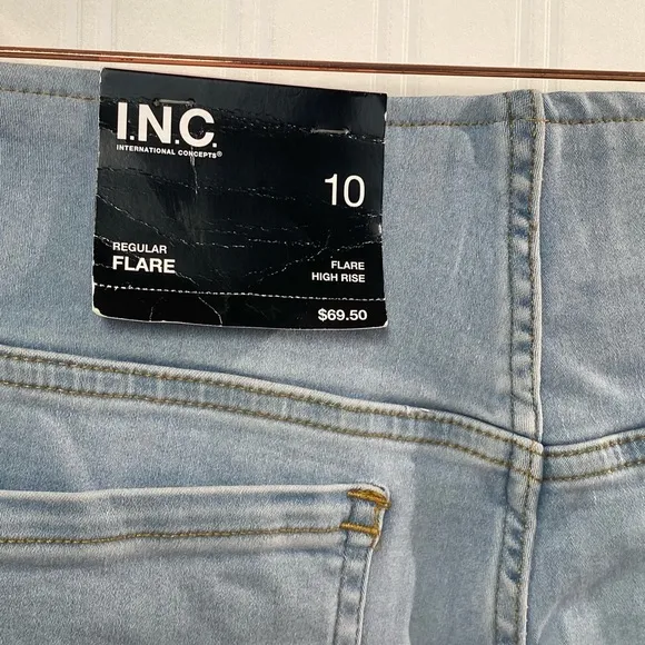 NWT INC High-Rise Pull-On Flare-Leg Jeans Sz 10