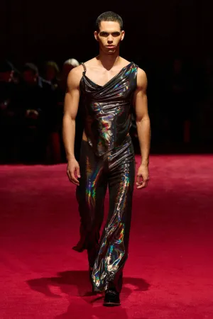 Oil Slick Flare Leg Trousers