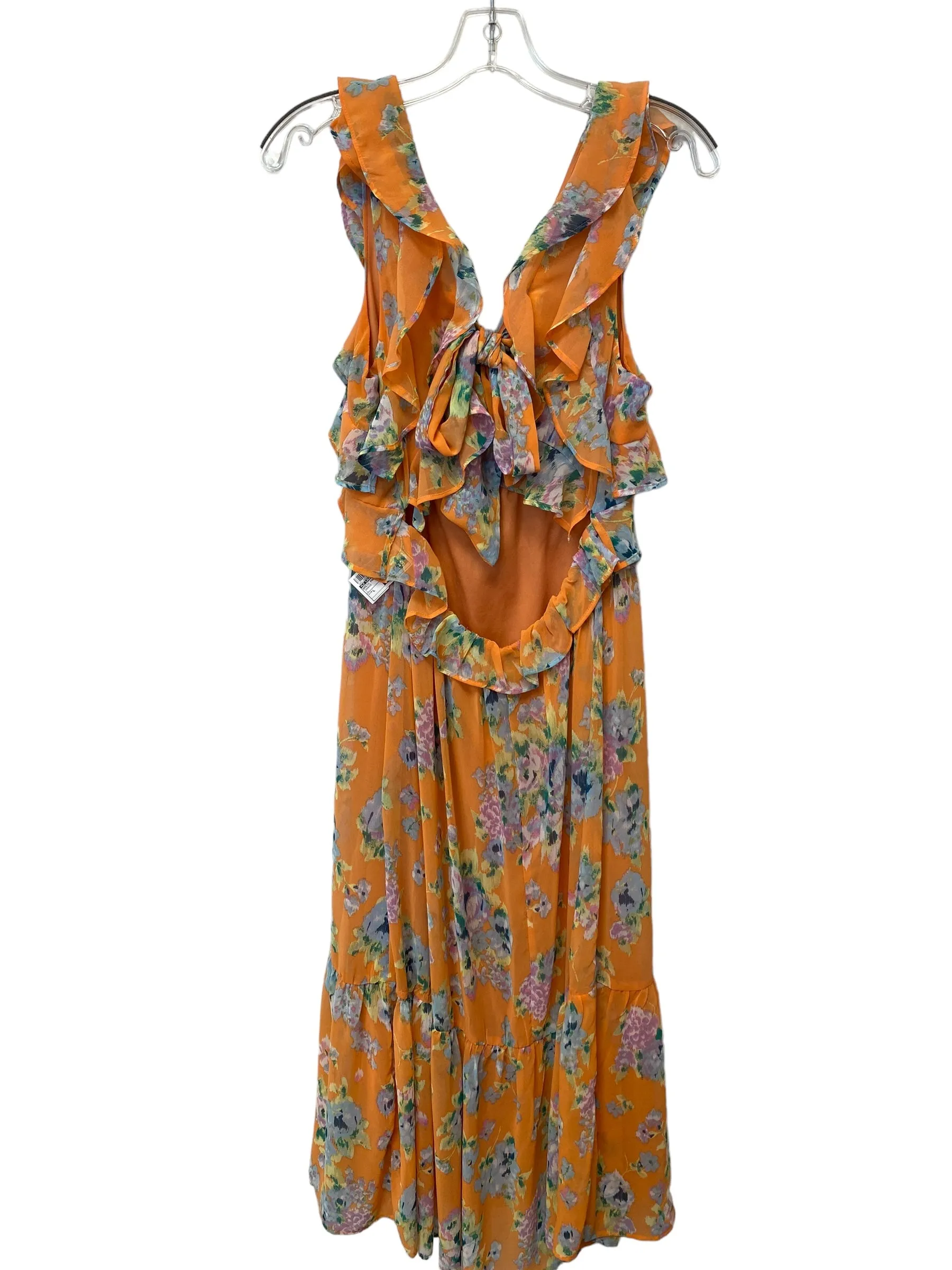 Orange Dress Party Midi Lc Lauren Conrad, Size L