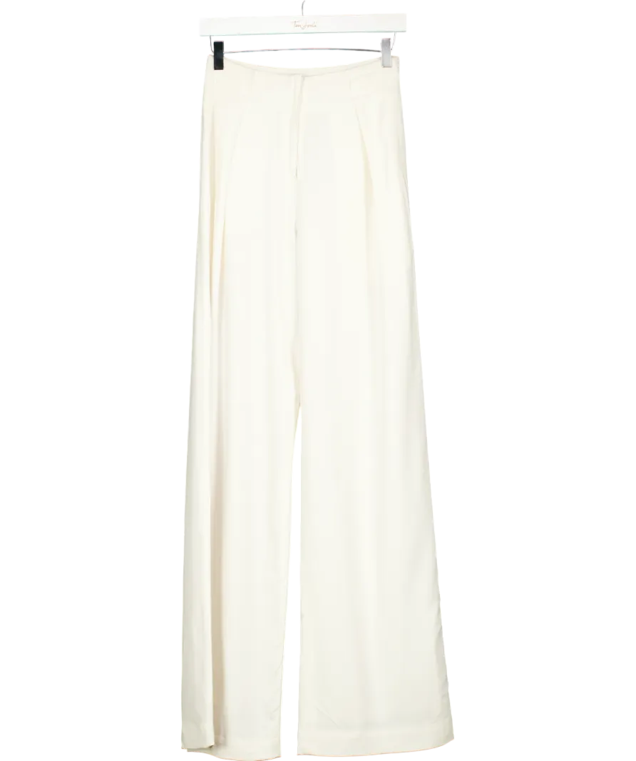 Outfit Of The Day Cream Pleated Wide Leg Pants UK S