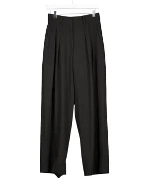 Papermoon Frankie Shop Black Sweat Wide Pin Tuck Trousers UK S