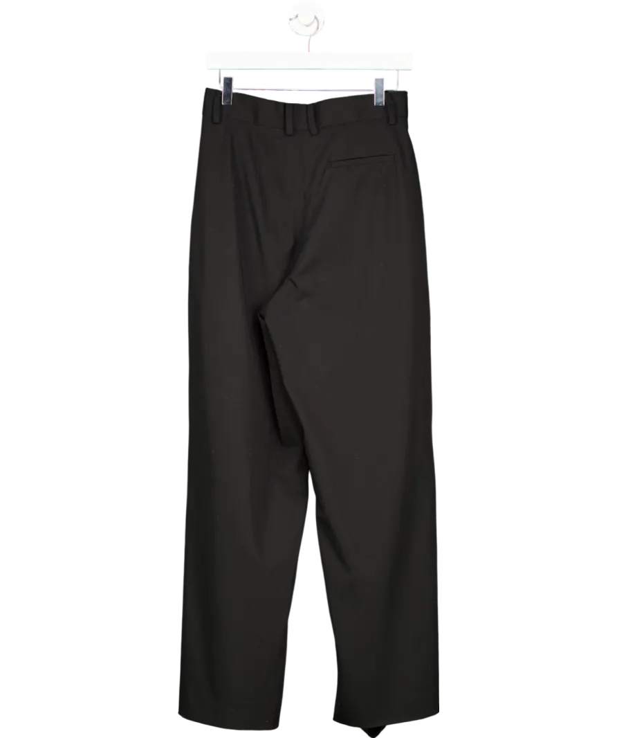 Papermoon Frankie Shop Black Sweat Wide Pin Tuck Trousers UK S