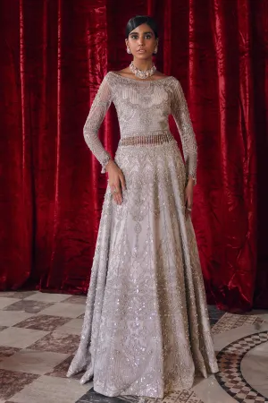 Party Wear Lehenga for Girls in Silver Color #PF147