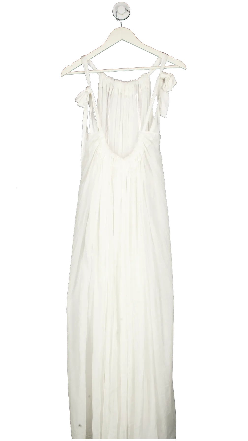 Pitusa White Low Back Satin Strap Maxi Dress One Size