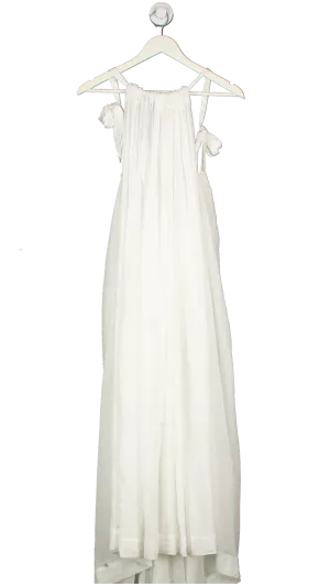Pitusa White Low Back Satin Strap Maxi Dress One Size