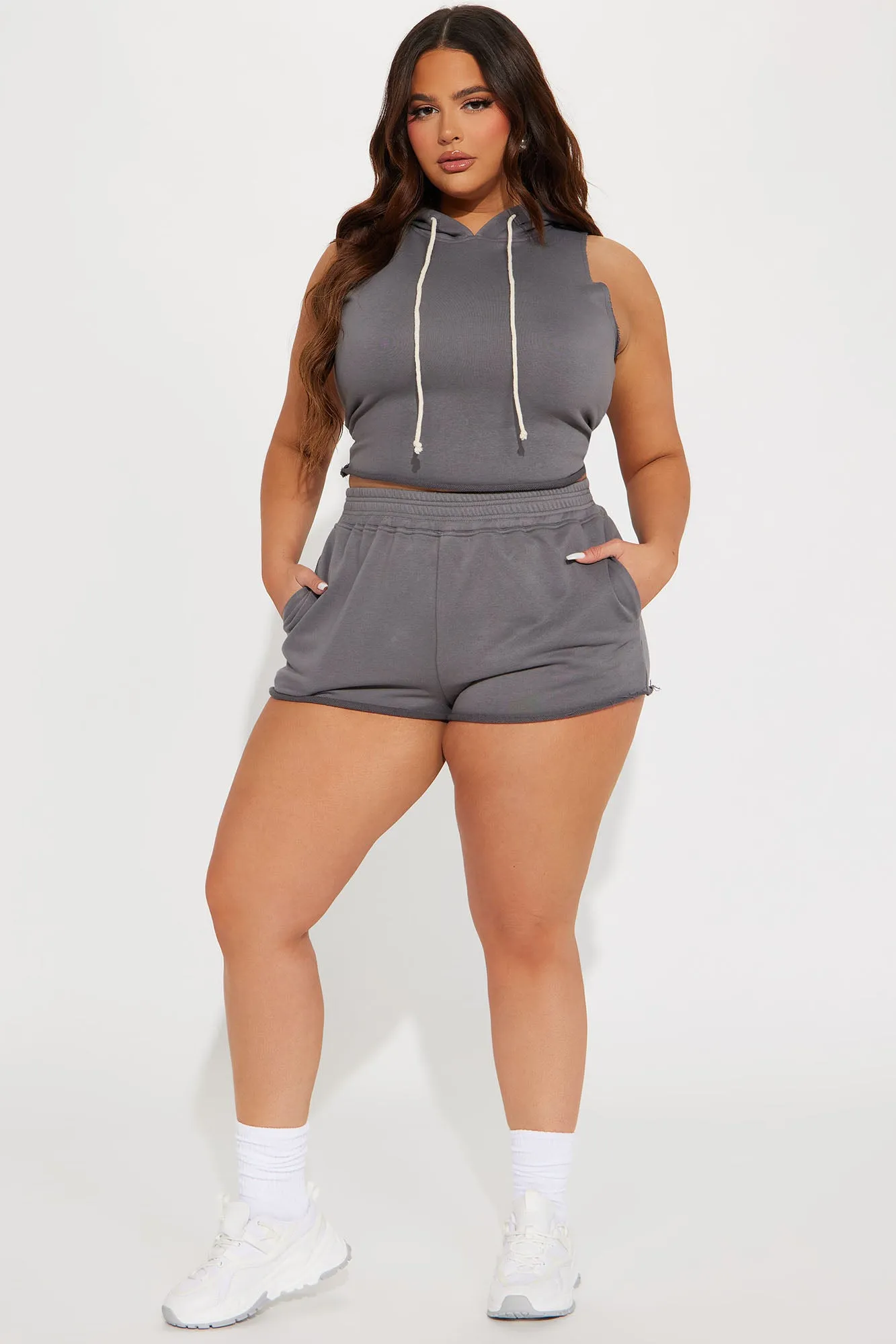 Playing Games French Terry Lounge Top - Charcoal