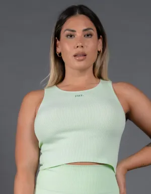 Premium Seamless V5 Cropped Singlet Lounge - Aurora (Sage)