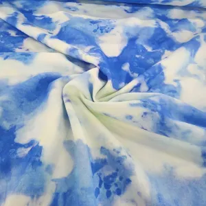 Printed Terry Track suiting Fabric 150 cm Blue