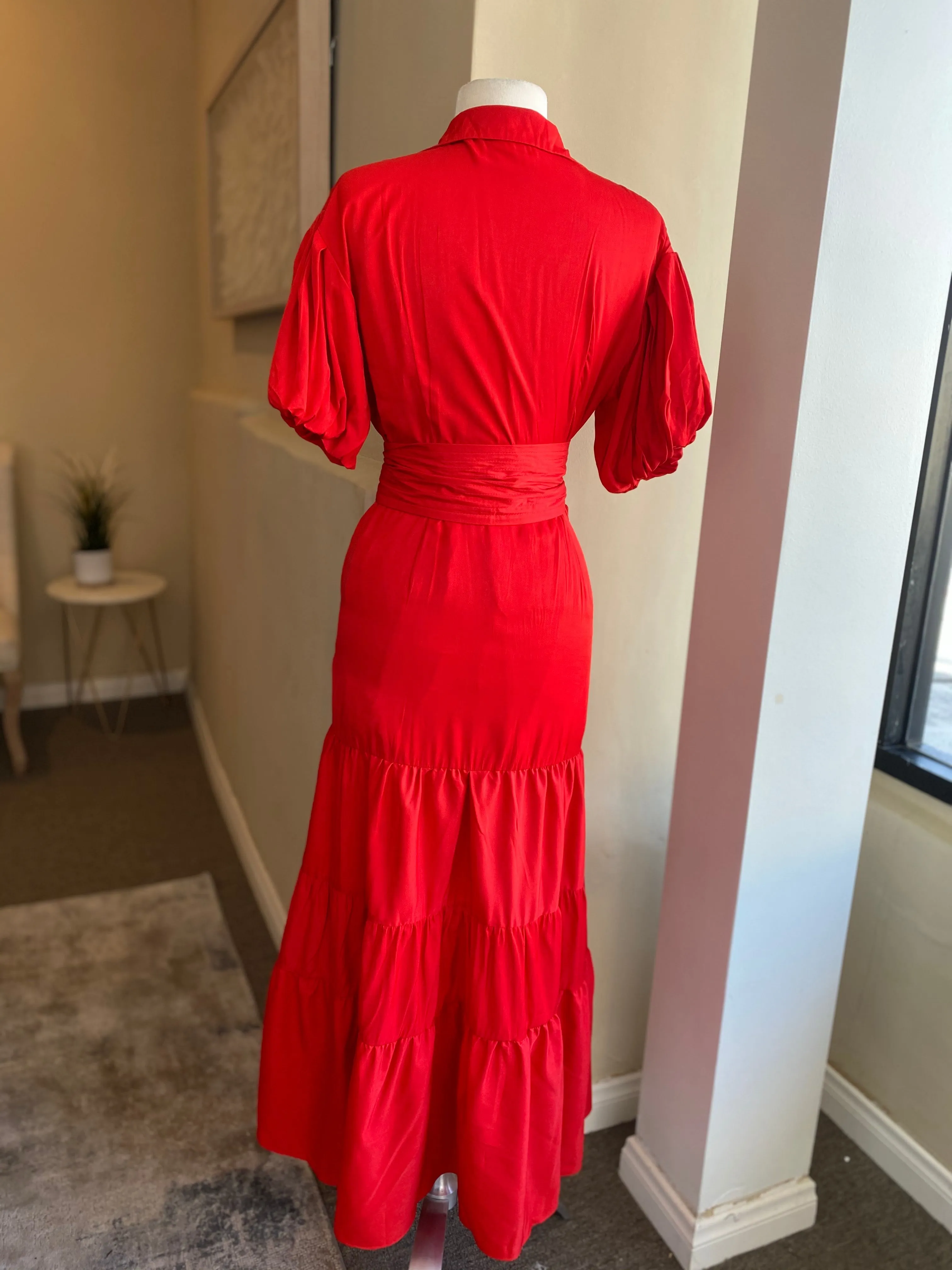 Puff Sleeve Ruffle Bottom Dress FINAL SALE